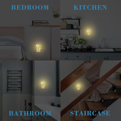 Night Light for Kids Girls Boys, Cartoon Farm Animals Rural Scene LED Night Light Plug into Wall with Dusk to Dawn Sensor for Room Decor, Hallway, Kitchen, Bathroom, Nursery, Stairs