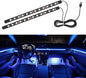 Interior Car Light, LED Ambient Lighting Strip Light Neon Atmosphere Lights, 12V USB Port Auto Under Dash Floor Ambient Night Light Decorative Lamp (USB+Blue)