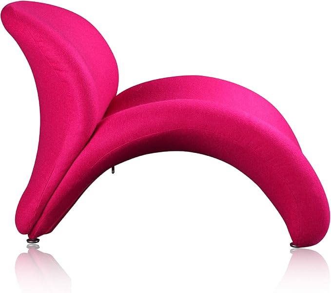 Manhattan Comfort Rosebud Modern Accent Chair Upholstered in Wool Blend, Ideal for Pop Living Room Usage, Abstract Lounge Seat with Metal Legs, Fully Assembled, Set of 1, Fuchsia
