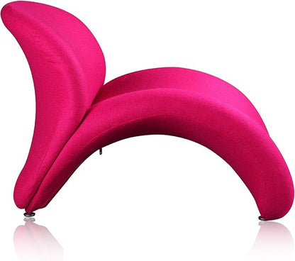 Manhattan Comfort Rosebud Modern Accent Chair Upholstered in Wool Blend, Ideal for Pop Living Room Usage, Abstract Lounge Seat with Metal Legs, Fully Assembled, Set of 1, Fuchsia