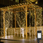 Lighting EVER 306 LED Curtain Lights with 18 Hang Down String Lights, 10×10 ft Plug in Hanging Fairy Lights for Bedroom Wall Window, Twinkle Backdrop Lights for Wedding Patio Gazebo (NOT Connectable)