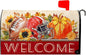 Welcome Fall Mailbox Covers Autumn Football Mail Box Cover Magnetic Standard Size 21x18 inch Sunflower Pumpkin Maple Leaf Mailbox Wraps for Outside Garden Yard