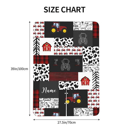Personalized Farm Red Tractors Baby Car Seat Canopy for Babies with Name, Custom Car Seat Covers for Girls Boys, Opening Minky Nursing Breastfeeding Cover Infant Carseat Canopies for Newborn