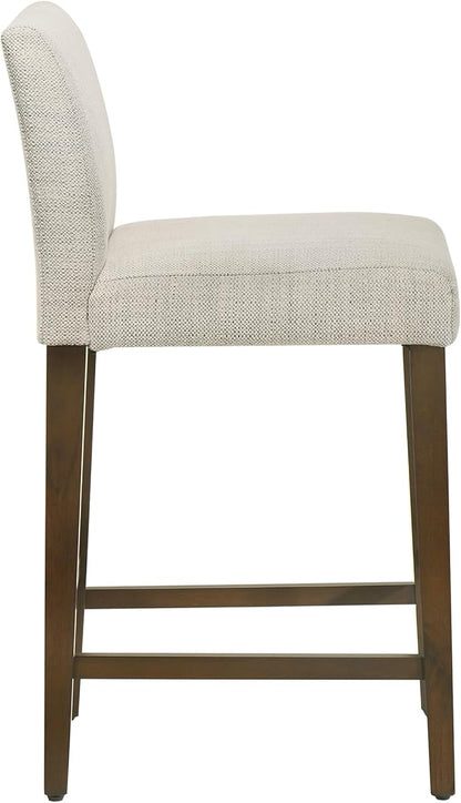 CHITA Counter Height Bar Stools Set of 3, 27" H Seat Height Upholstered Barstools, Fabric in Ivory