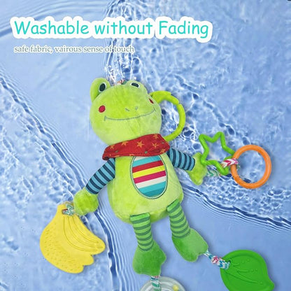 Baby Hanging Toys, Plush Animal Stuffed Sensory Toys for Carseat Stroller Car Seat Crib Play Gym, Baby Toys for 0 3 6 9 12 Months, Baby Boys and Girls Gift (Frog)