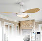 48 Inch Ceiling Fan with Lights Flush Mount Modern Outdoor Ceiling Fans with Remote,3 CCT Dimmable Quiet DC Motor & Timer for Patio/Bedroom/Farmhouse/Indoor (Natural Wood, 48 Inch/Smart Control)