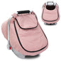 Winter Baby Car Seat Cover, Waterproof Carseat Cover with Zipper Peep Window, Warm Sherpa Fleece Lining, Universal Infant Car Seat Canopy Stroller Cover for Rain Snow Cold Weather (Pink)