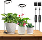 Kullinss Grow Light, 48 LEDs Full Spectrum Plant Lights for Indoor Growing, Halo Plant Light with 3/9/12H Timer, 3 Color Modes, 10 Brightness, Height Adjustable Grow Lamp for Small Plants (2 Pack)