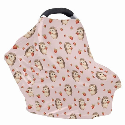 AFPANQZ Hedgehog Nursing Cover Breastfeeding Scarf Baby Car Seat Covers Infant Stroller Cover Carseat Canopy for Girls and Boys Lightweight Breathable for Outdoor Walking Traveling