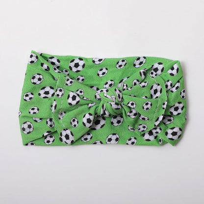 BBTDIN Baby Girls Soccer Headband Turban Infant Football Hairband Bowknot Newborn Soccer Bow Headwarp BTB10 (A2-Green)