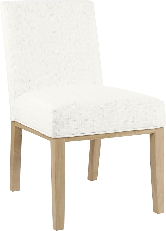 HomePop Kolbe Upholstered Dining Chair - Stain-Resistant Woven Fabric, 19.5" Seat Height, Ideal for 29-31 Inch Tables (Single Pack)