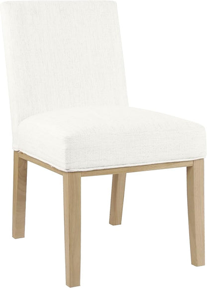 HomePop Kolbe Upholstered Dining Chair - Stain-Resistant Woven Fabric, 19.5" Seat Height, Ideal for 29-31 Inch Tables (Single Pack)