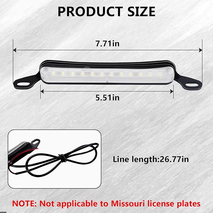 LED License Plate Lights 12 V DC Universal License Plate Light, Waterproof Tag Lamp Assembly Replacement LED Plate Light for Car Trailer UTV ATV Truck RV Boat
