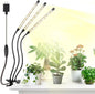Led Grow Lights, 3 Heads Full Spectrum Plant Light with Clamp for Indoor Plants & Seed Starting, 10-Level Dimmable, Auto On Off, Timing 3 9 12Hrs