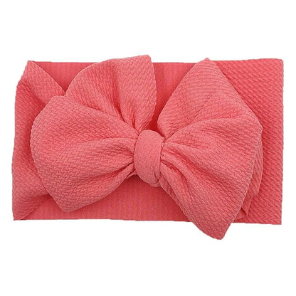 KIDOCHEESE Big Bows Hairbands, Soft Polyester & Nylon Hairband with Large Bows for Baby Girls Newborn Infant Toddlers Kids, 10 Colors in 1 Package