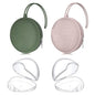 Smlpuame 4 Pack Pacifier Holder Case Set,2 Silicone Portable Pacifier Cover Pouch Bag for Diaper Bags Baby Carriage with 2 Transparent Pacifier Storage Container Box,Easy to Clean,Boho(Green+Pink)