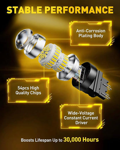 AUXITO 3157 LED Bulb White Reverse Lights, Super Bright 3156 3056 3057 4157 3047 4057 3457 4114 LED Bulb with Projector for Backup Reverse DRL Signal Parking Brake Tail Lights, Pack of 2