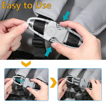Child Car Seat Chest Harness Clip Universal Replacement for Kids, Toddler, Stroller, Baby Essentials, Baby Car Seat Accessories, Grey, Rectang (6.93 x 3.98 x 0.87 inches)