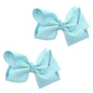 3 Inch Grosgrain Bow for Little Girls- Set of 2 (Pale Blue)