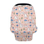 Wanyint Cat Fish Flower Star Pink Infant Car Seat Cover Cute Car Seat Cover for Babies, Carseat Canopy Baby Breastfeeding Stroller High Chair Shopping Cart Cover