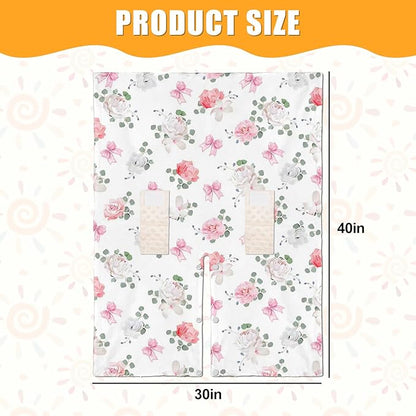 Floral Car Seat Cover Baby Girl, Soft Breathable Infant Car Seat Covers, Girl Baby Car Seat Covers, Skin-Friendly Sunscreen Nursing Stroller Cover 30" x 40"