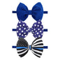 YanJie Baby Bows Nylon Blue Headbands for Infant Girls Police Support Hair Bow for Newborn Toddler National Police Week Hair Accessories Blue Line Flag