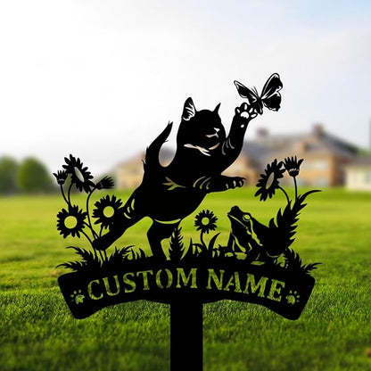 Custom Cat and Dog Garden Stake,Personalized Pet Stake Sign,Custom Cat Dog Stake Art Sign,Garden Stake Sign,8-24inches