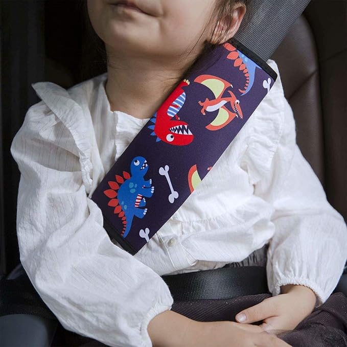 AFPANQZ Two Packs Leopard Car Seat Belt Pads Covers Harness Vehicle for Adults Kids 1 Pair/Set Safety Seatbelt Cushion Pad Cute Shoulder Straps Pads for Bags Yellow Blue