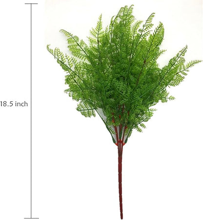 CATTREE Artificial Shrubs Bushes, Plastic Fern Leaves Persian Grass Fake Plants Wedding Indoor Outdoor Home Garden Verandah Kitchen Office Table Centerpieces Arrangements Christmas Decoration 4 pcs
