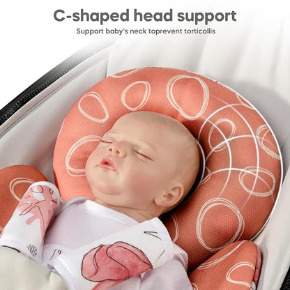 Infant Insert Compatible with 4moms Mamaroo & Graco Swing and Infant Car Seat, Stroller, Other Baby Swing, Rocker, Bouncer, Bassinet Newborn Insert Head & Body Support Cushion, Reversible Design