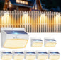 Peasur Solar Outdoor Lights, [8 Packs] Motion Sensor Security Lights with 3 Lighting Modes Wall Lights Waterproof Solar Powered Lights for Garden Yard,White Warm