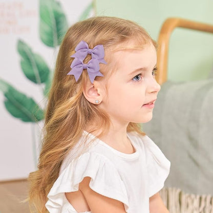 yoyokid 20PCS 2 Inch Baby Hair Bows for Girls, Mini Grosgrain Ribbon Alligator Clips for Infants Toddlers in Pairs, 10 Colors B