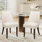 COLAMY Upholstered Dining Chairs Set of 2, Mid Century Modern Kitchen Chairs with Back, Farmhouse Fabric Side Dining Room Chairs with Wood Legs for Dining Room Restaurant, Beige