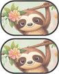 Bulopur Cute Sloth Window Shades 2 Pack Back Window Sun Shades for Car Sun Protection and Sun Shade Blocker Cute Design Glare Shield Protection Fit for Most Cars, Vehicles, SUVs