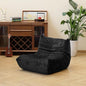 N&V Fireside Chair, Mid Century Armless Floor Sofa, Soft Premium Chenille Floor Lounge Chair, Foam Sofa Accent Chair for Living Room Bedroom and Office (Black, Single)