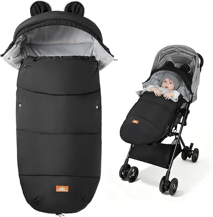 Bemece Warm Bunting Bag, Universal Winter Stroller Cover with Zip, Windproof Stroller footmuff for Baby Buggies Pushchair, Machine Washable