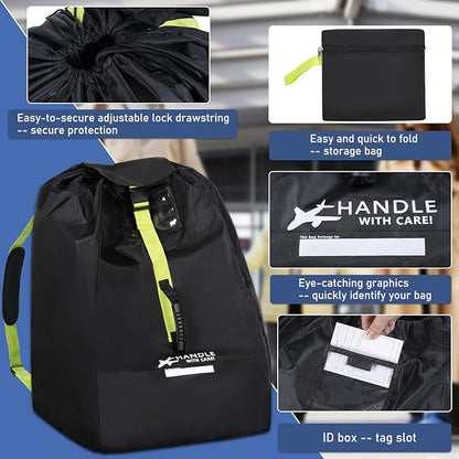 Car Seat Travel Bag for Airplane - Fits Infant Car Seats, Convertible Car Seats, Booster Seats, Car Seat Bases - for Worry-Saving, Effortless and Safe Travel