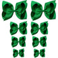 Oaoleer 8PCS Hair Bows for Girls Green Grosgrain Ribbon Boutique Bow Alligator Clips Hair Accessories for Toddlers Little Girls Kids (8inch, 6inch, 4.5inch, 3inch in Pair)