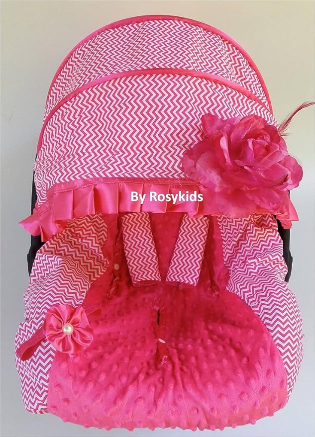 Rosy Kids Infant Carseat Canopy Cover 3 Pc Whole Caboodle Baby Car Seat Cover Kit Cotton C031100