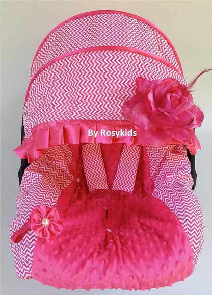 Rosy Kids Infant Carseat Canopy Cover 3 Pc Whole Caboodle Baby Car Seat Cover Kit Cotton C031100
