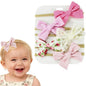 Baby Bow Headband Nylon Hairbands Stretchy Baby Hairbands Hair Accessories for Newborn Infant Toddlers Kids (5, Pink)