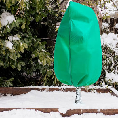 Homimp Plant Covers Freeze Protection, 4 Pack Frost Covers with Zipper Drawstring (23.6" x 31.5") Plant Protection Cover Bags for Outdoor Winter Frost Cold Weather Shrubs Trees Jacket Covers(Green)