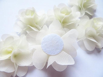 YYCRAFT Pack of 30 Chiffon Flower 1.5" Hair Flower Headband-Ivory