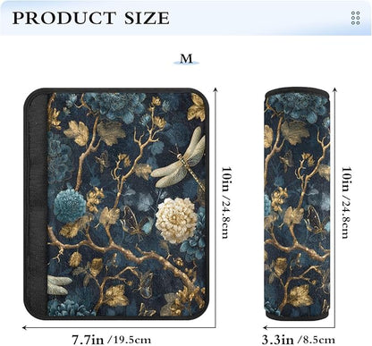 2 Pack Seatbelt Covers Seat Belt Cover Pad for Adults Boys Girls Car Seat Strap Covers Pads Cushion Universal Shoulder Strap Pad Protector for Backpack Camera Bag 6.5 Inch Mystical Flowers and Dragonf