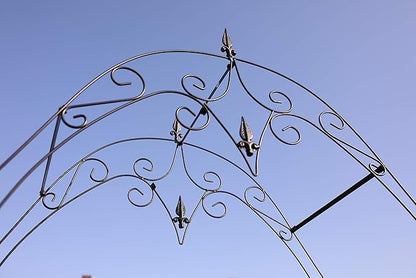 Steel Garden Arch, 8'1" High x 4'2" Wide, Garden Arbor for Various Climbing Plant, Outdoor Garden Lawn Backyard
