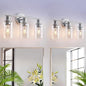 DLLT 3-Light Bathroom Light Fixtures: Chrome Modern Vanity Lights with Clear Glass Shade - Bathroom Wall Lamp for Mirror Kitchen Living Room - 2 Packs