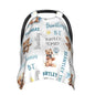 Personalized Baby Car Seat Cover Winter Custom Minky Carseat Cover Boy Girls with Name Bear Carseat Canopy Customized Car Seat Canopy Infant Carrier Covers Nursing Cover Toddler Blanket