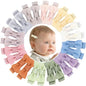 24PCS 2inch Oaoleer Baby Girls Hair Clips, Fully Lined Bows Hair Pins, Tiny Alligator Clips for Infants Toddlers - 12 Colors in Pairs (Style B)