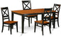 East West Furniture NIQU5-BCH-W 5 Piece Dining Room Furniture Set Includes a Rectangle Kitchen Table with Butterfly Leaf and 4 Dining Chairs, 36x66 Inch, Black & Cherry
