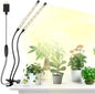 Led Grow Lights, 2 Heads Full Spectrum Plant Light with Clamp for Indoor Plants & Seed Starting, 10-Level Dimmable, Auto On Off, Timing 3 9 12Hrs